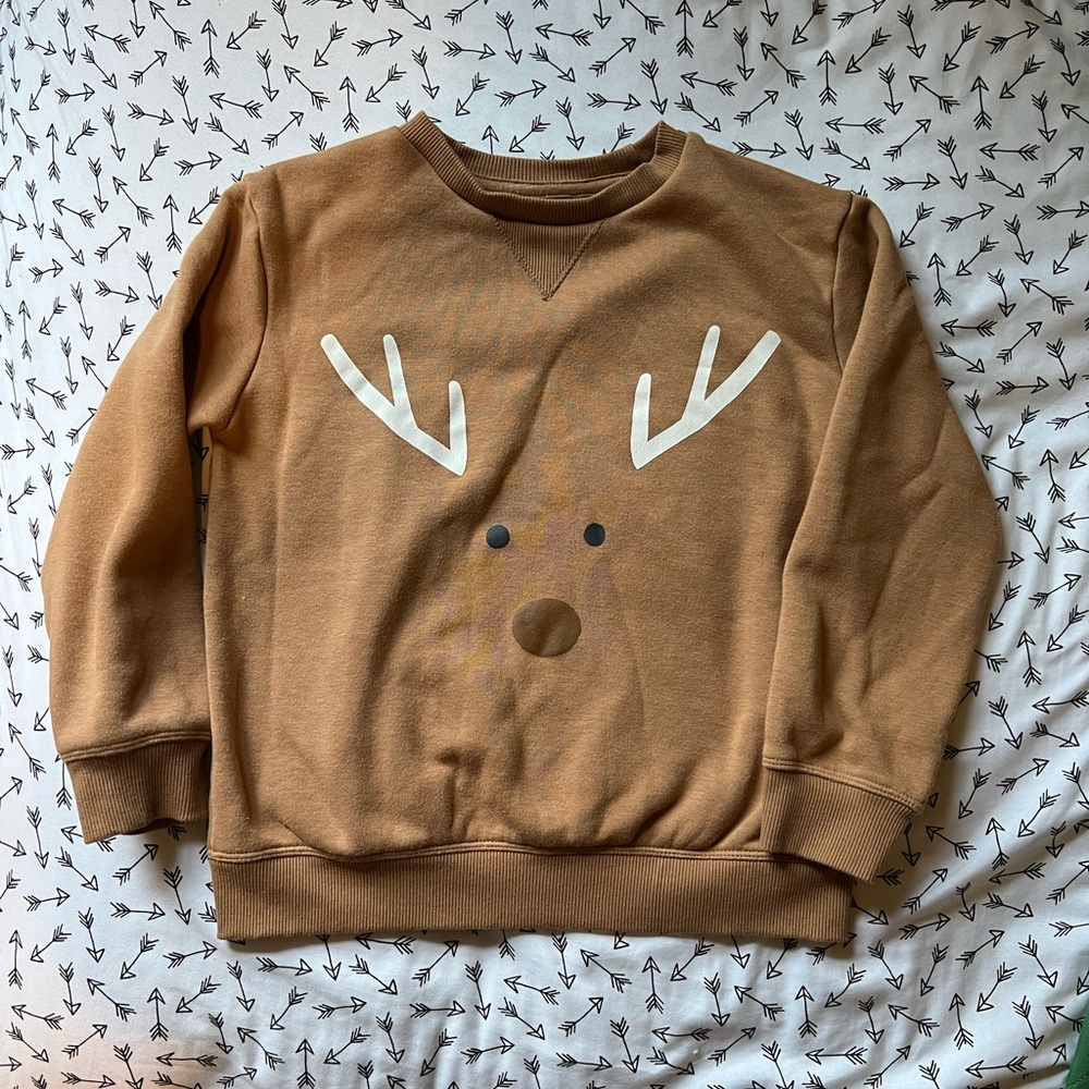 Little and Co Brown Rudolph Reindeer Sweatshirt kids size 6